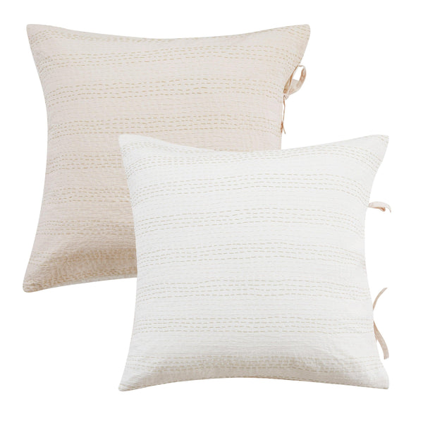 Hand Stitched Reversible Kantha Pillow Sham Pairs