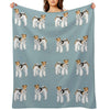 Retro Wire Haired Fox Terrier Design Throw Blanket