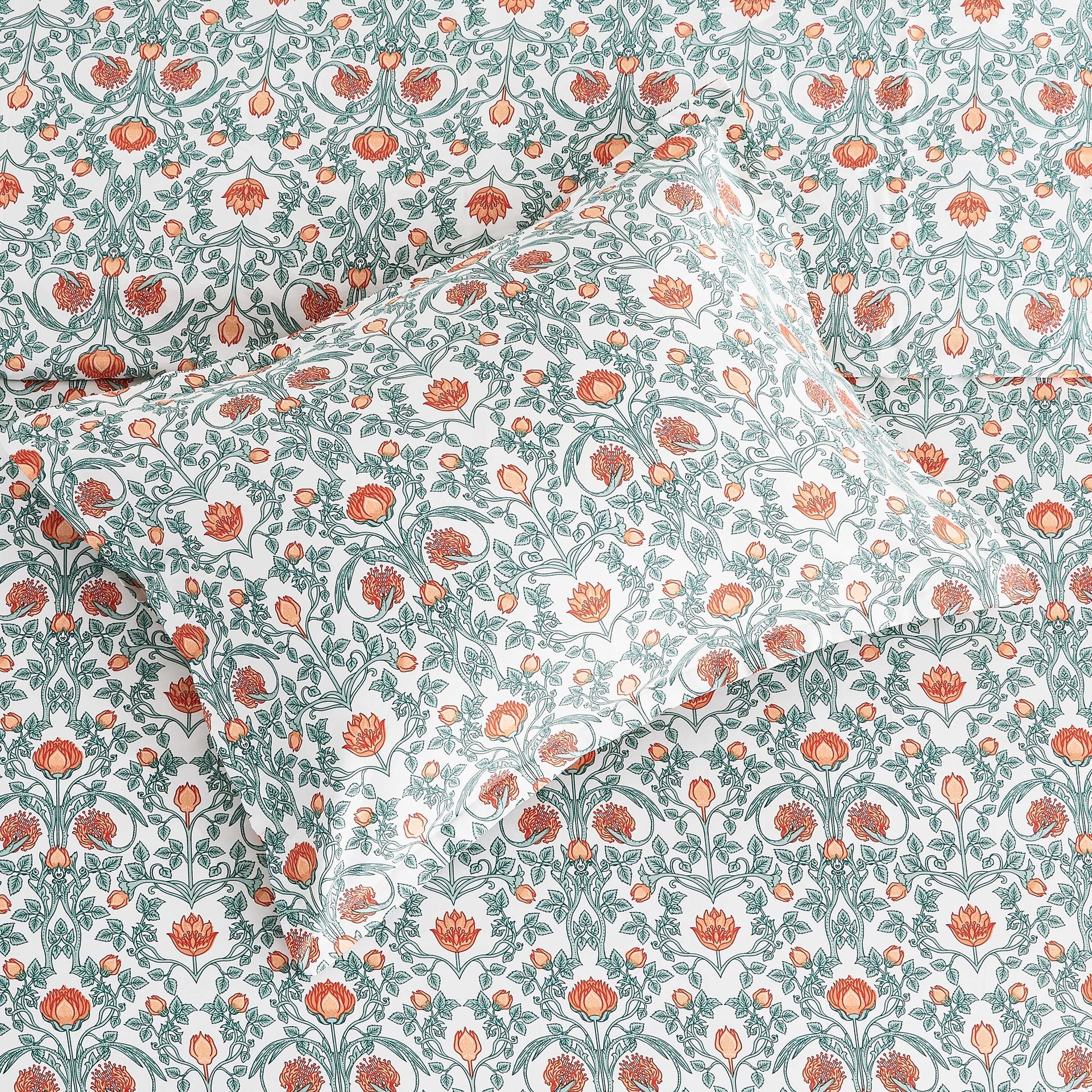 Arts & Crafts Floral Printed Duvet Set