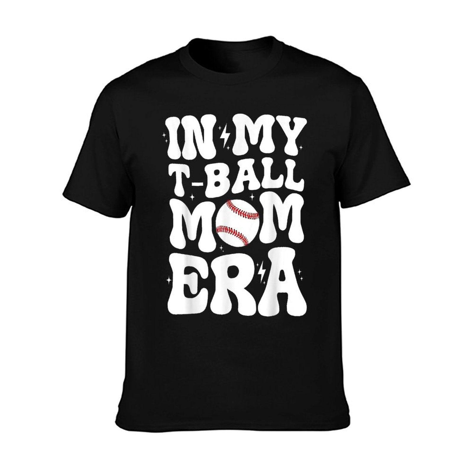In My T Ball Mom Era Groovy Funny Ball Mom Mother's Day T-Shirt