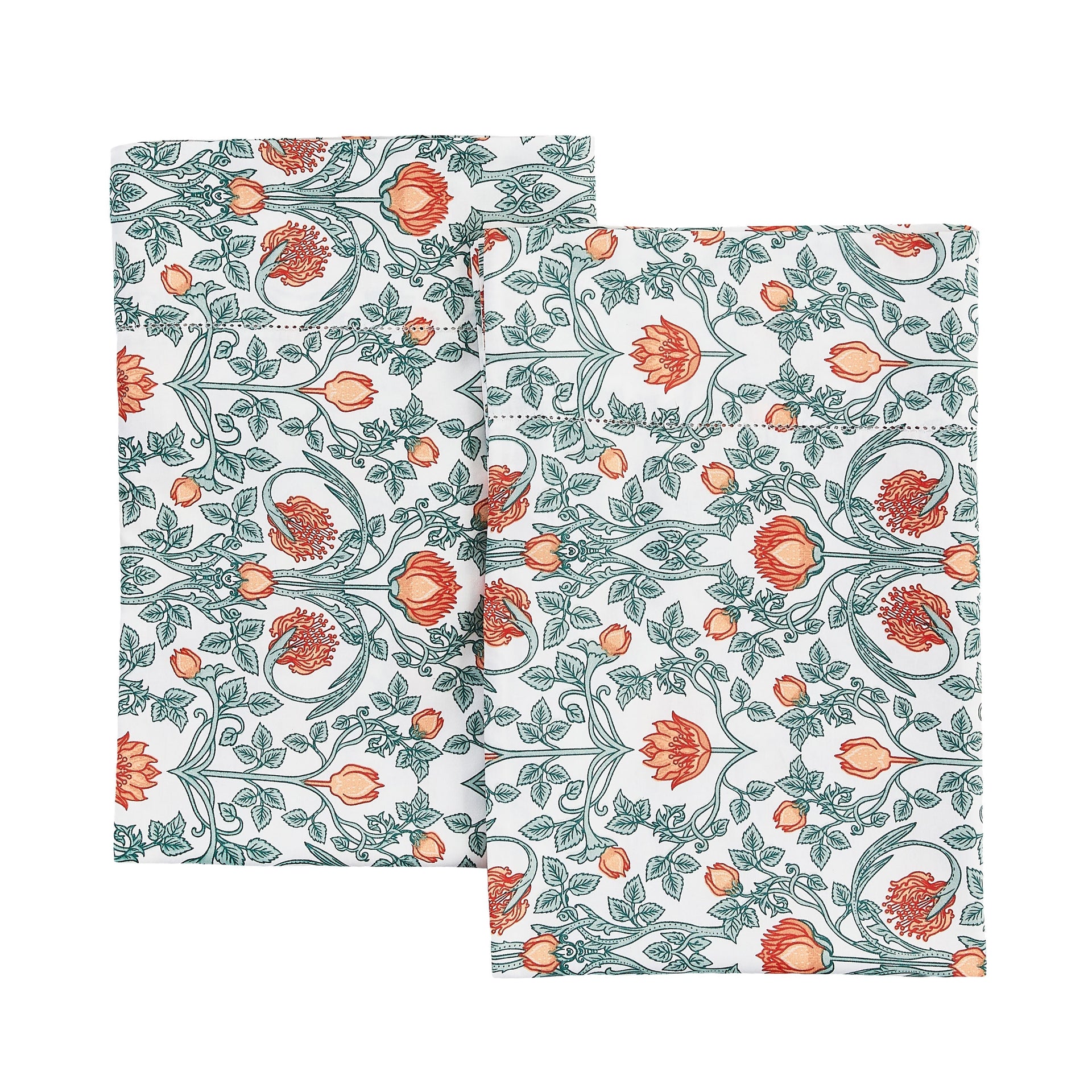 Arts & Crafts Floral Printed Pillowcase Pair