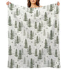 Christmas Night with Green Trees Quick-dry Throw Blanket