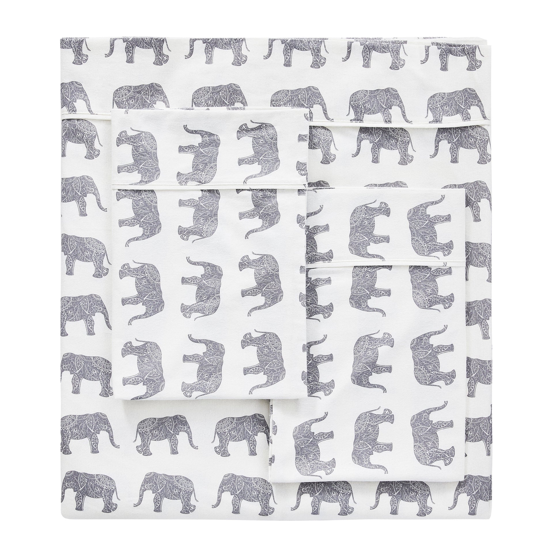 Elephants Flannel Sheet Set