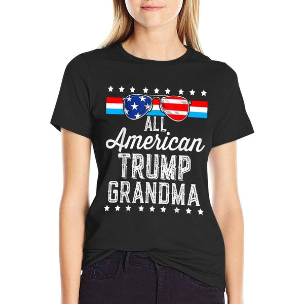 All American Trump Grandma American Flag Sunglasses Trump T-Shirt
