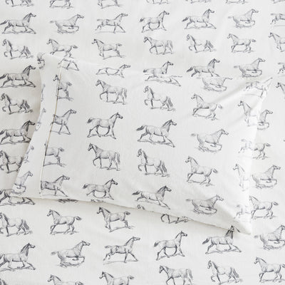 Horses Flannel Sheet Set