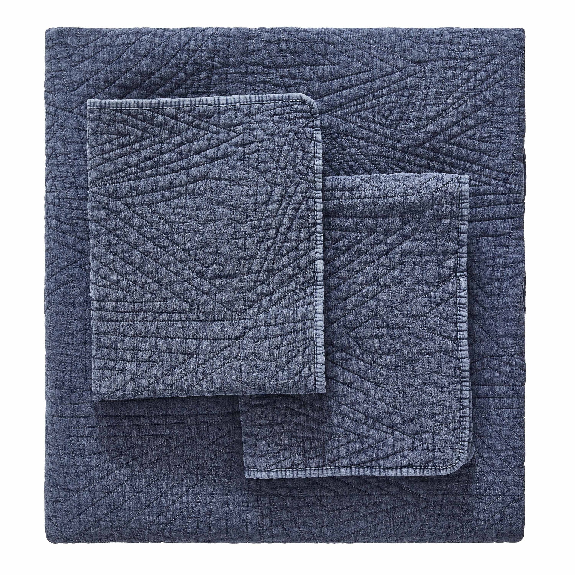 Dancing Triangles Stonewashed Cotton Quilt Set