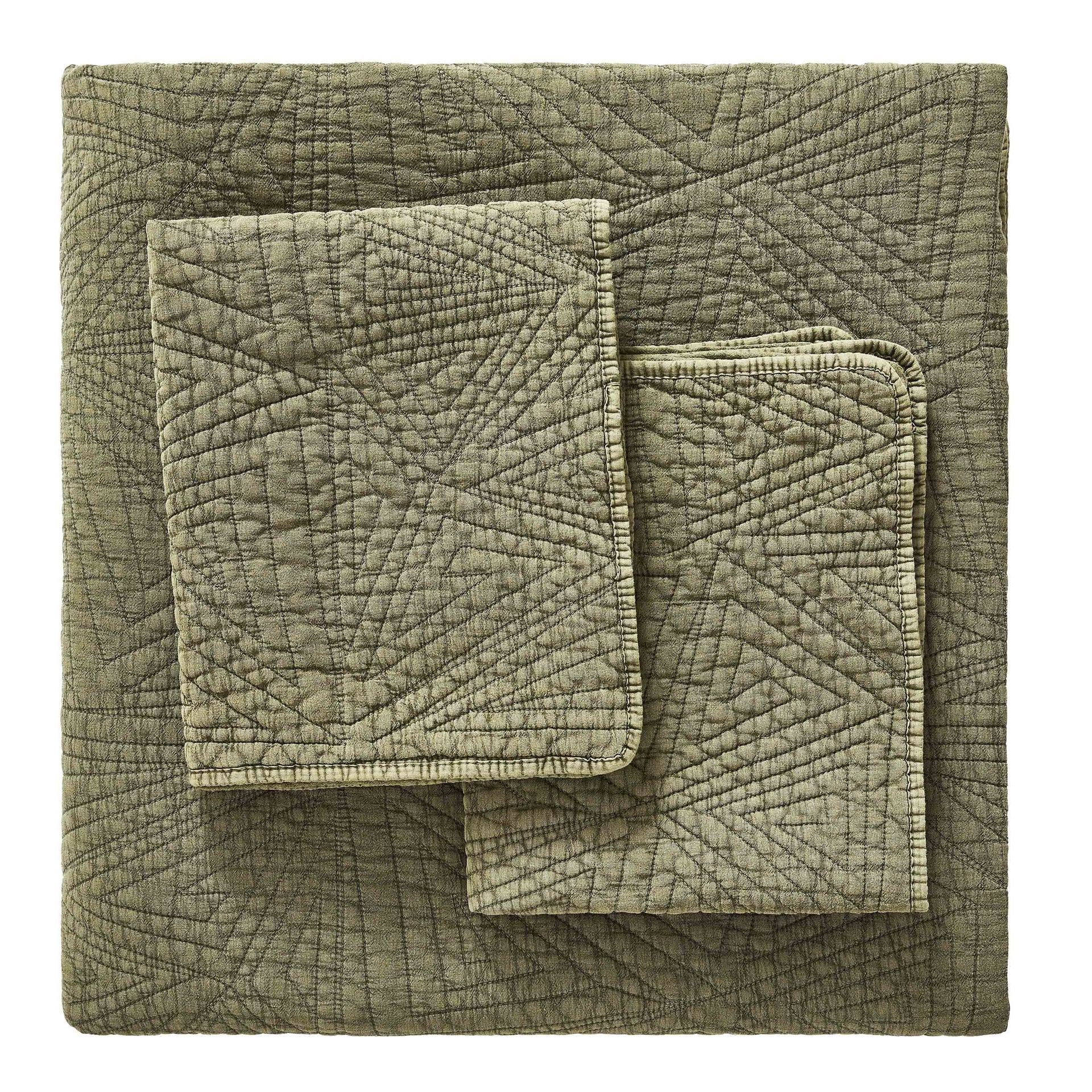 Dancing Triangles Stonewashed Cotton Quilt Set