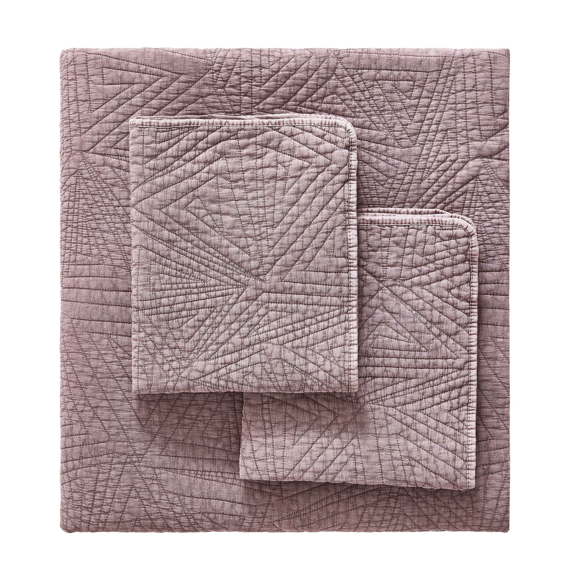 Dancing Triangles Stonewashed Cotton Quilt Set