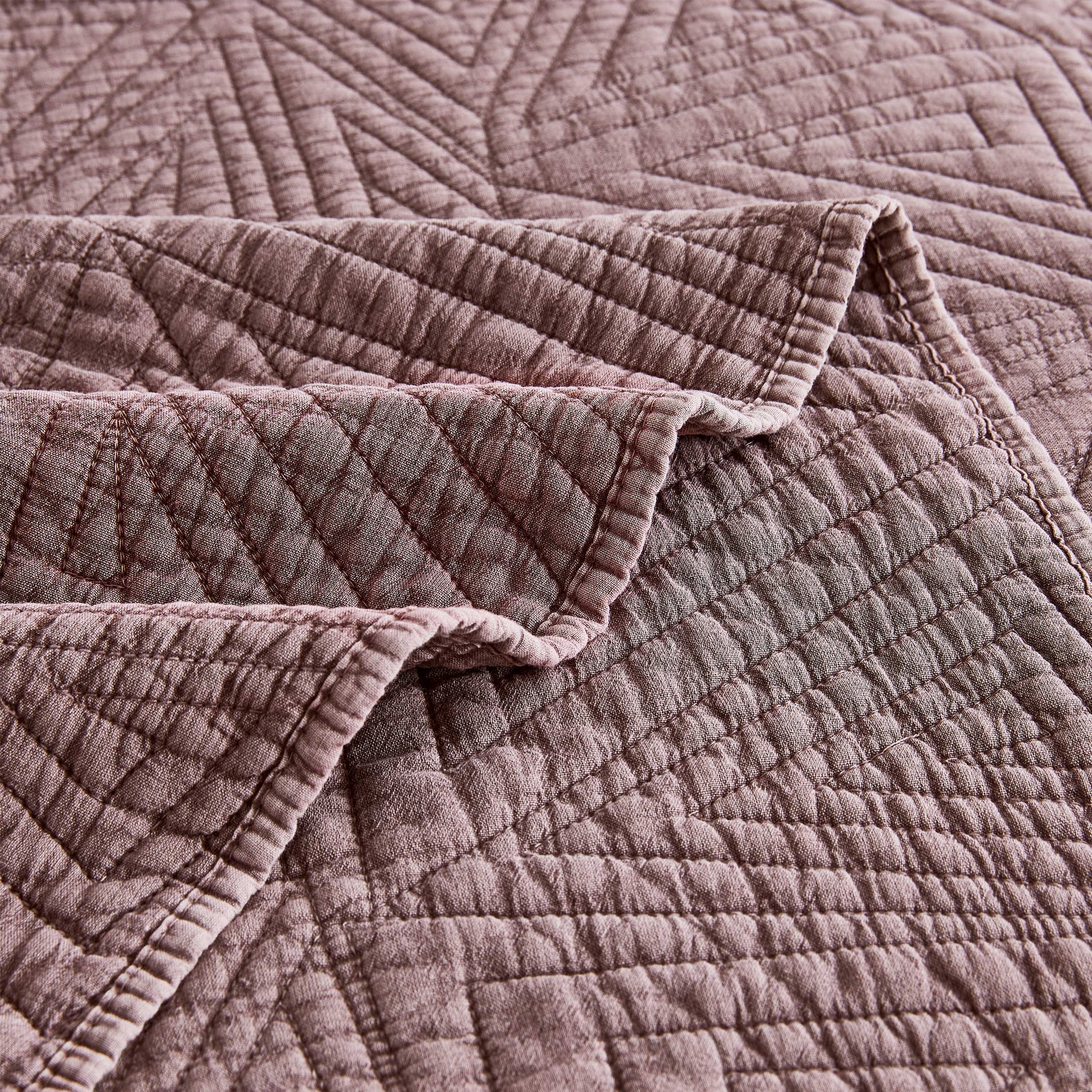 Dancing Triangles Stonewashed Cotton Quilt Set