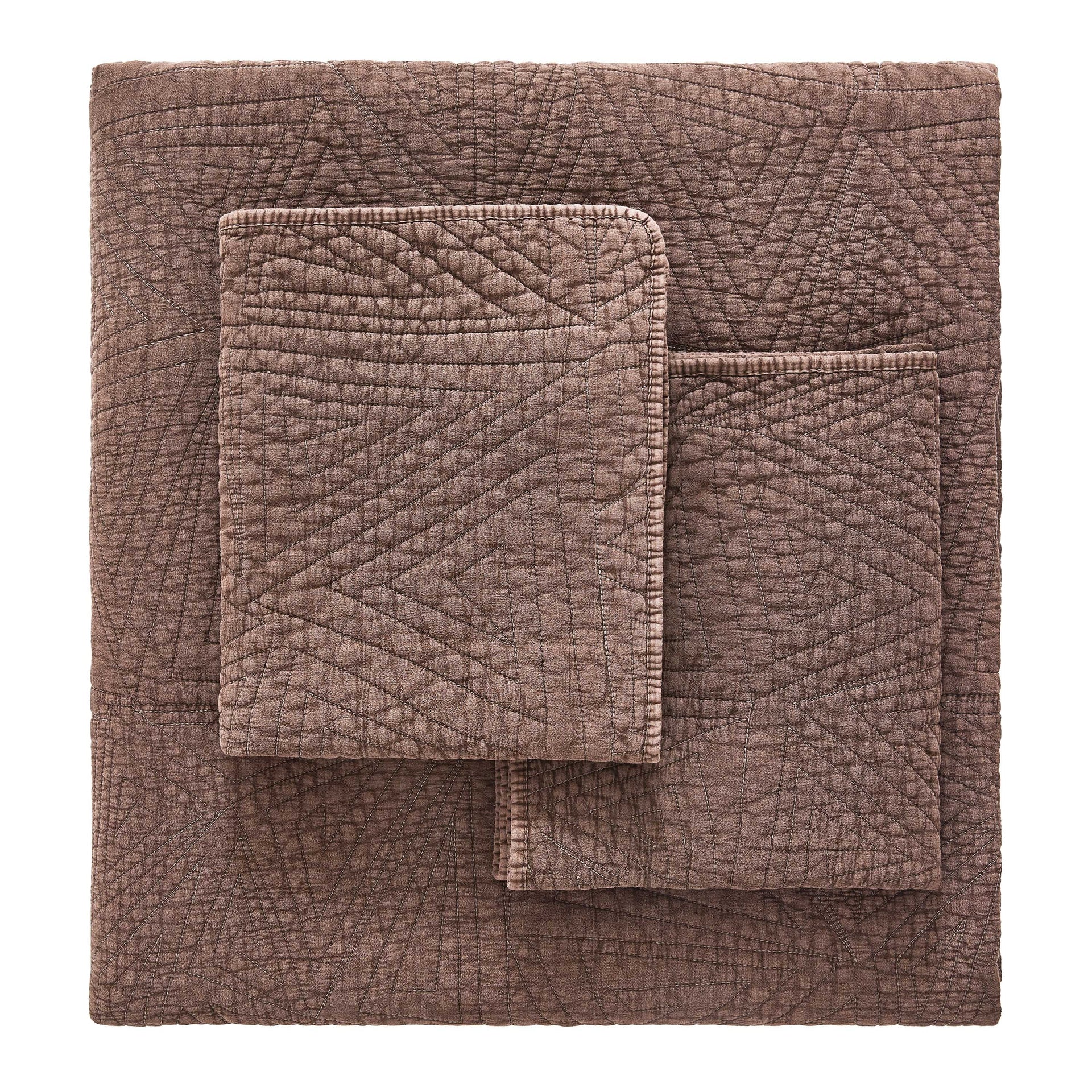 Dancing Triangles Stonewashed Cotton Quilt Set