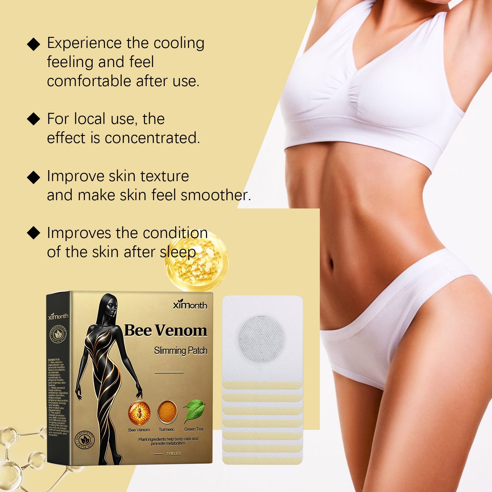 Beesvenom Body Shaping Patch, Shaping And Firming Body, Skin, Belly, Meat, Slim Body, Light, Beautiful And Considerate
