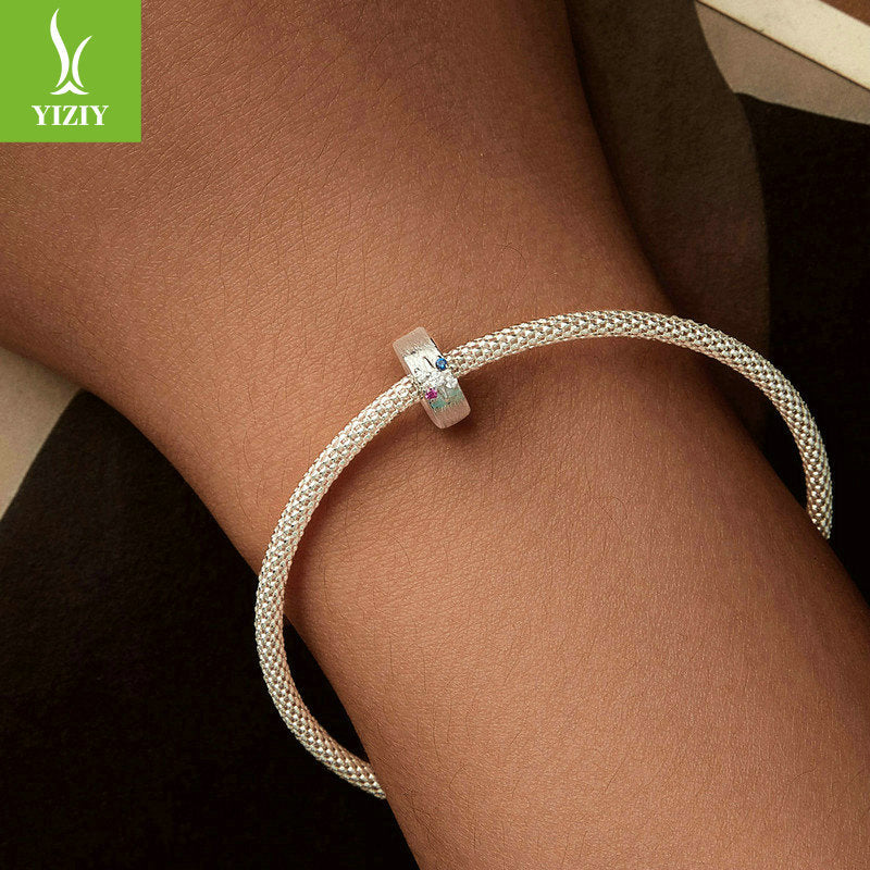 Yinziyun Original Starry Silicone Positioning DIY Bracelet with Separated Beads, niche s925 Silver Brushing Effect Bracelet Beads