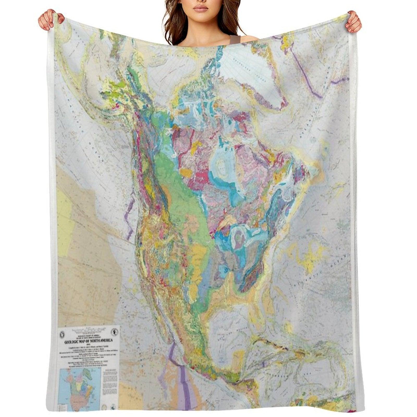 USGS Geologic Map of North America Throw Blanket