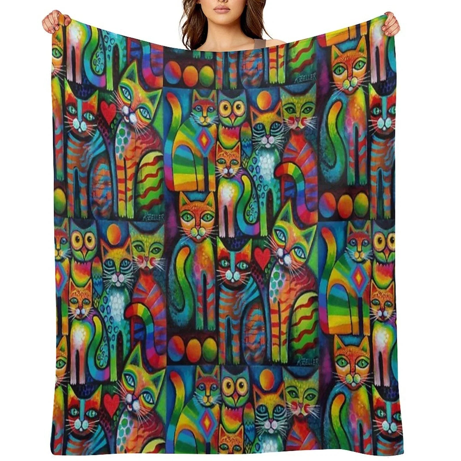 Owl And Pussicats Throw Blanket