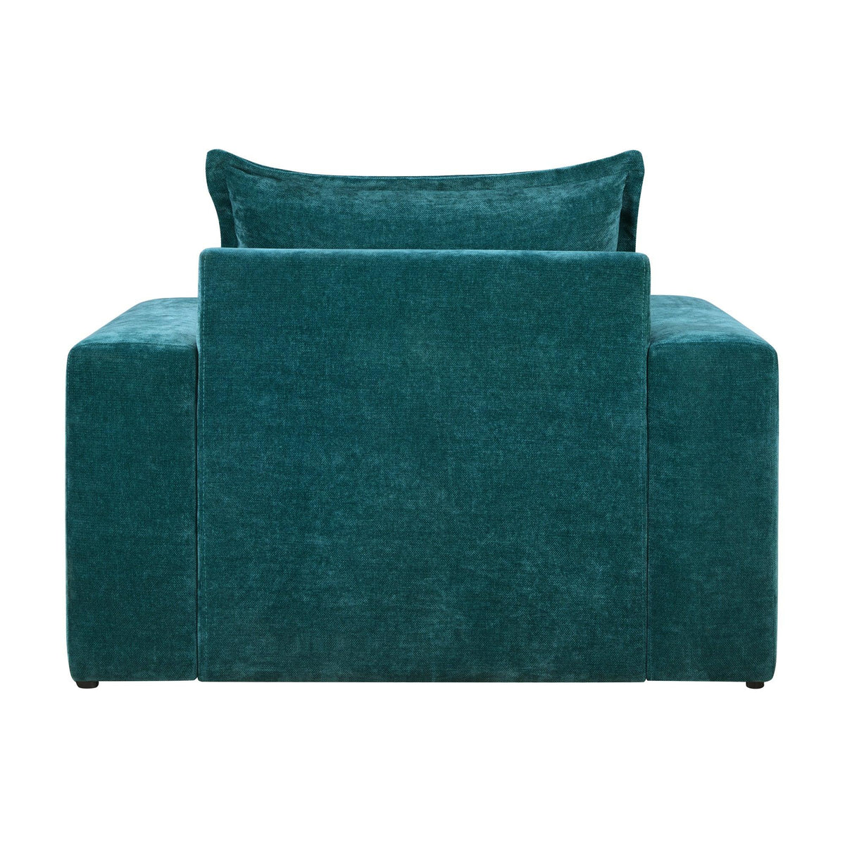 Oversized Green Chenille Accent Chair with Deep Seat & Plush Cushions
