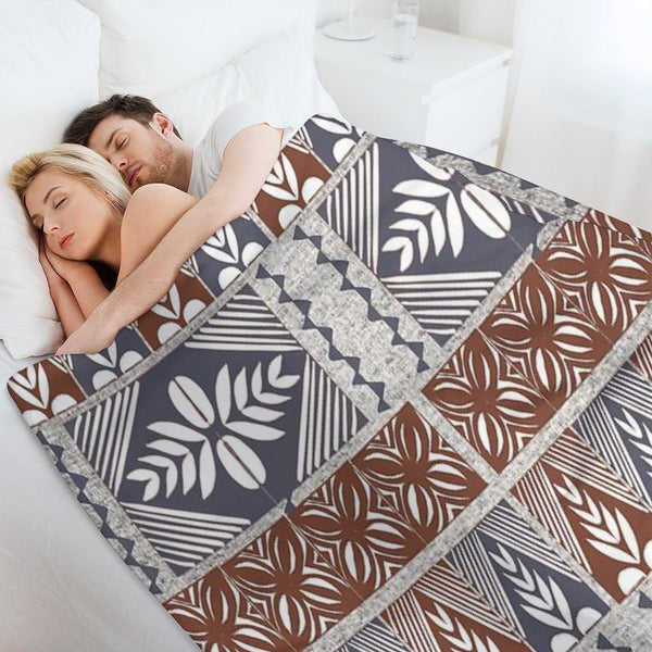 Tongan Tapa Motifs Shrink-resistant Throw Blanket