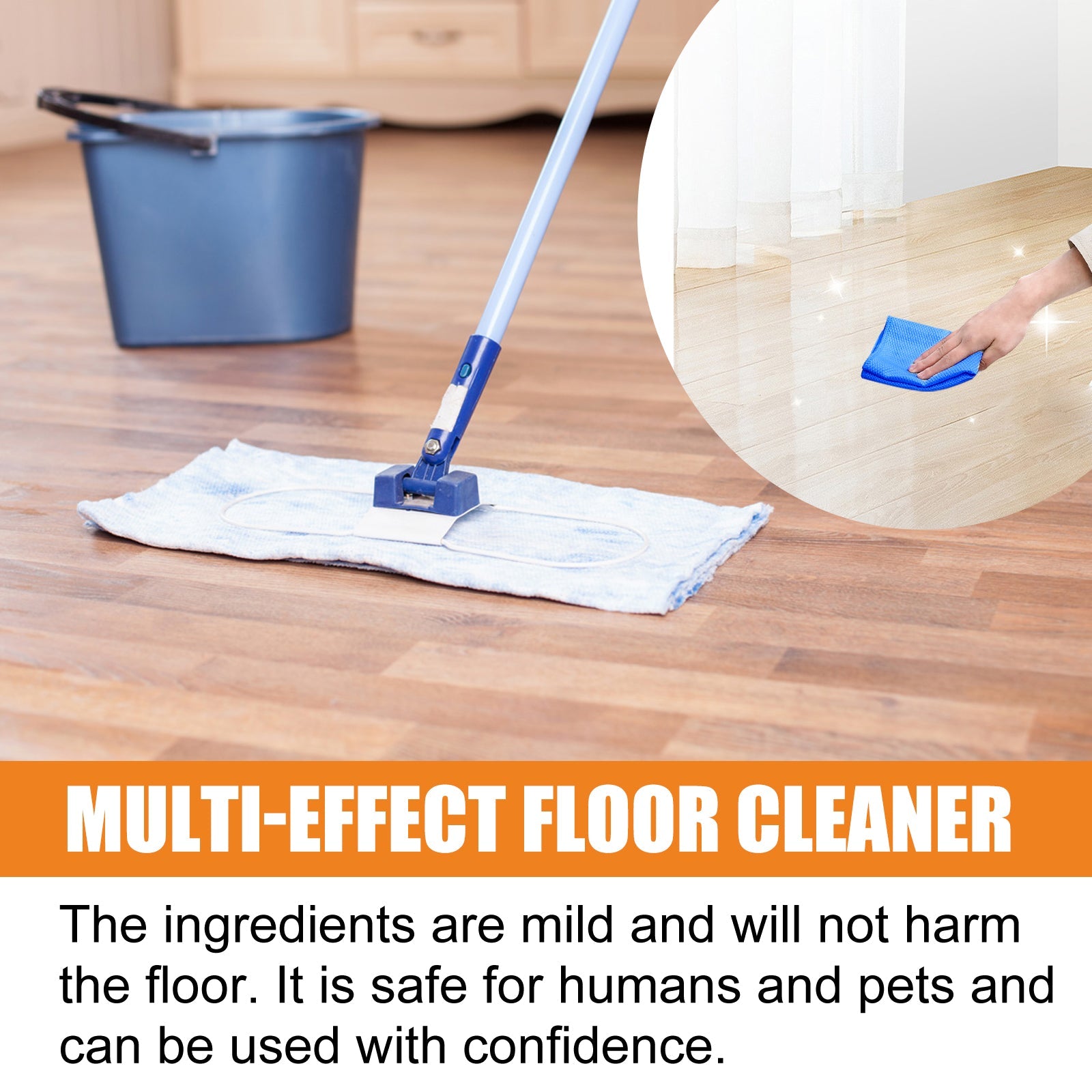 Multi-Effect Floor Cleaner, Gently Clean Floor Tiles Wooden Furniture Stubborn Dirt Stains