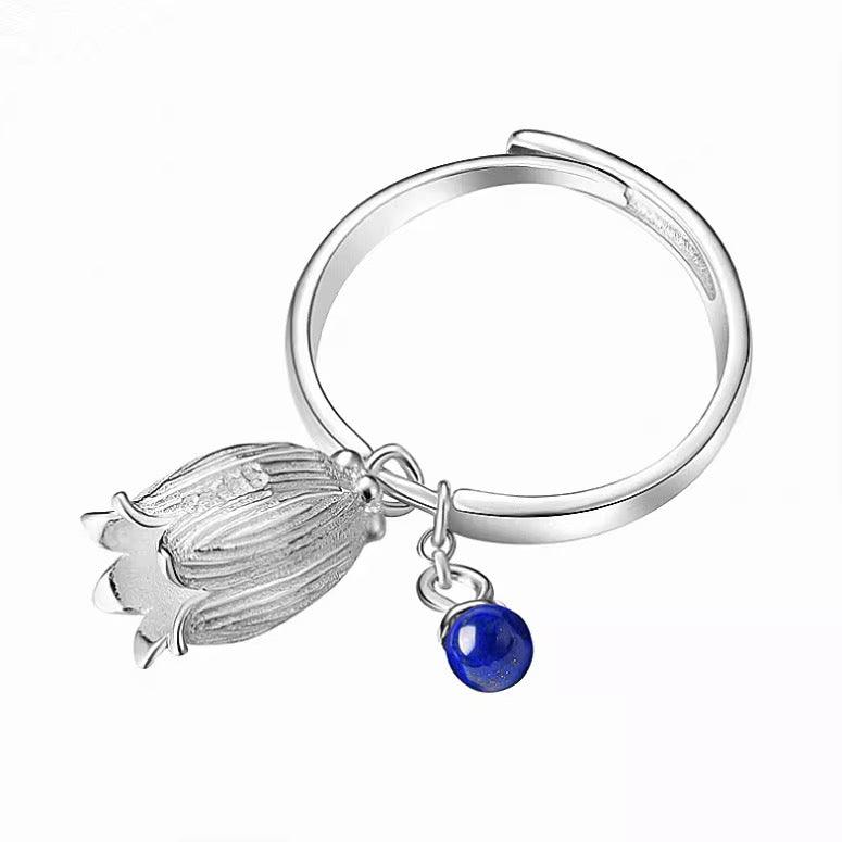 Bloom Charm Ring with Gemstone Accent