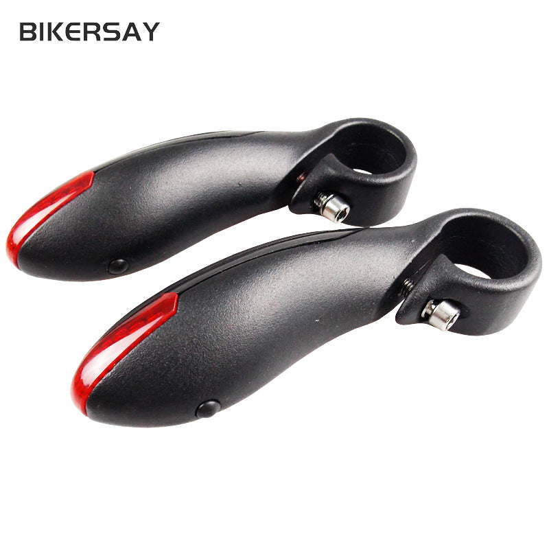 Mountain Bike Steering Handlebar Light LED With Light Auxiliary Handlebar Horn Handle Cover Safety Warning Bicycle Equipment Accessories