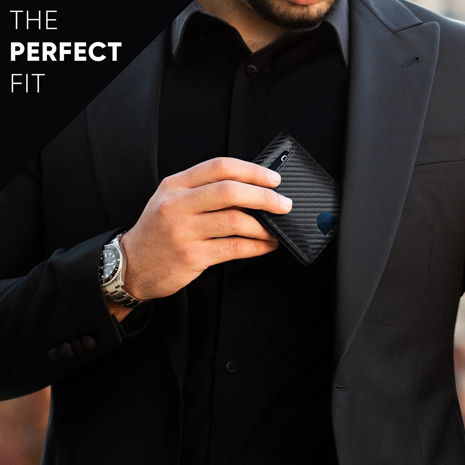 Carbon fiber pattern fashion dollar clip men's wallet short 2-fold ultra-thin anti-theft brush men's wallet