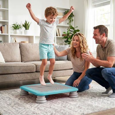25.5 Inch Kids Mini Trampoline with 4 Removable and Non-Slip Foot Pads-Blue