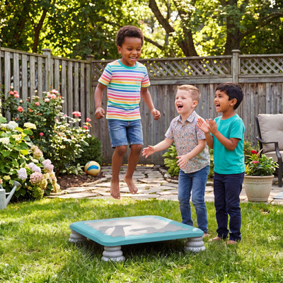 25.5 Inch Kids Mini Trampoline with 4 Removable and Non-Slip Foot Pads-Blue