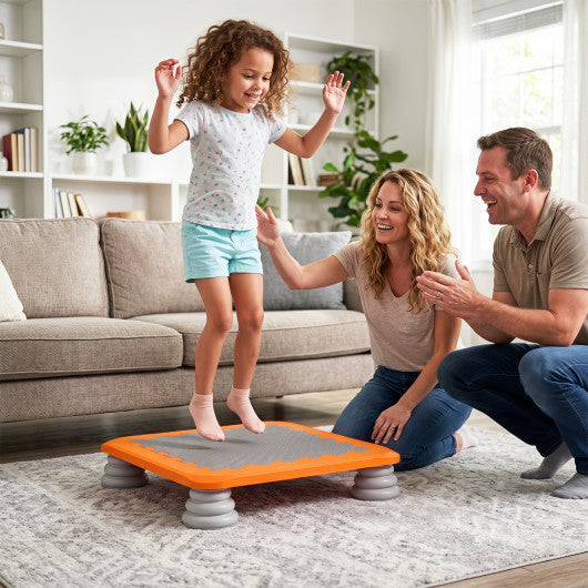 25.5 Inch Kids Mini Trampoline with 4 Removable and Non-Slip Foot Pads-Orange