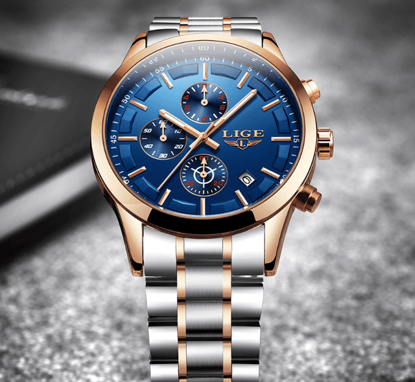 Men's Waterproof  Watch With Chronometers And Date Display Unique Design Perfect Gift