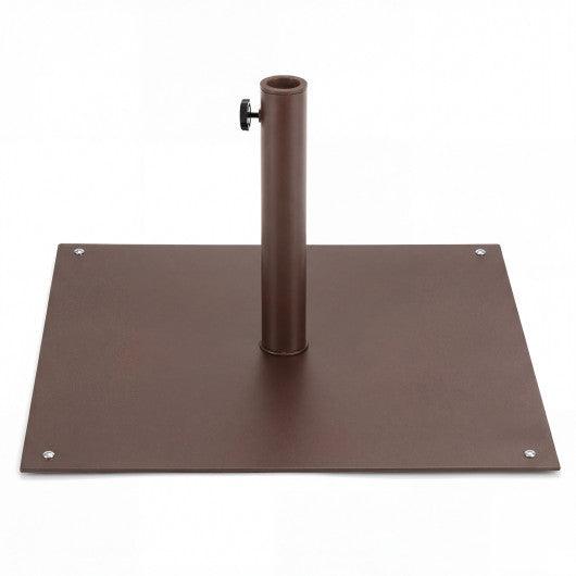 25 Inch Square Patio Umbrella Base 42 LBS Weighted-Brown