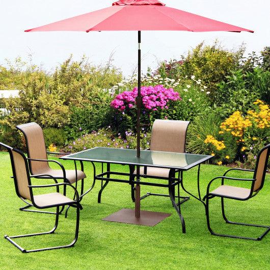 25 Inch Square Patio Umbrella Base 42 LBS Weighted-Brown