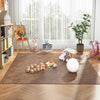 25 Tiles Wood Grain Foam Floor Mats with Borders-Brown