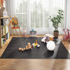 25 Tiles Wood Grain Foam Floor Mats with Borders-Black