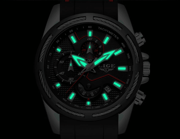 Men's Waterproof Modern Watch With Rubber Straps Multifunction Watches Unique Design Perfect Gift