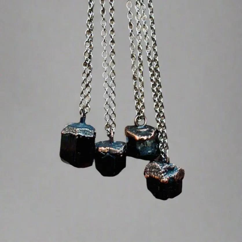 Raw Black Tourmaline Necklace - Grounded Protector | By Blackbird & Sage