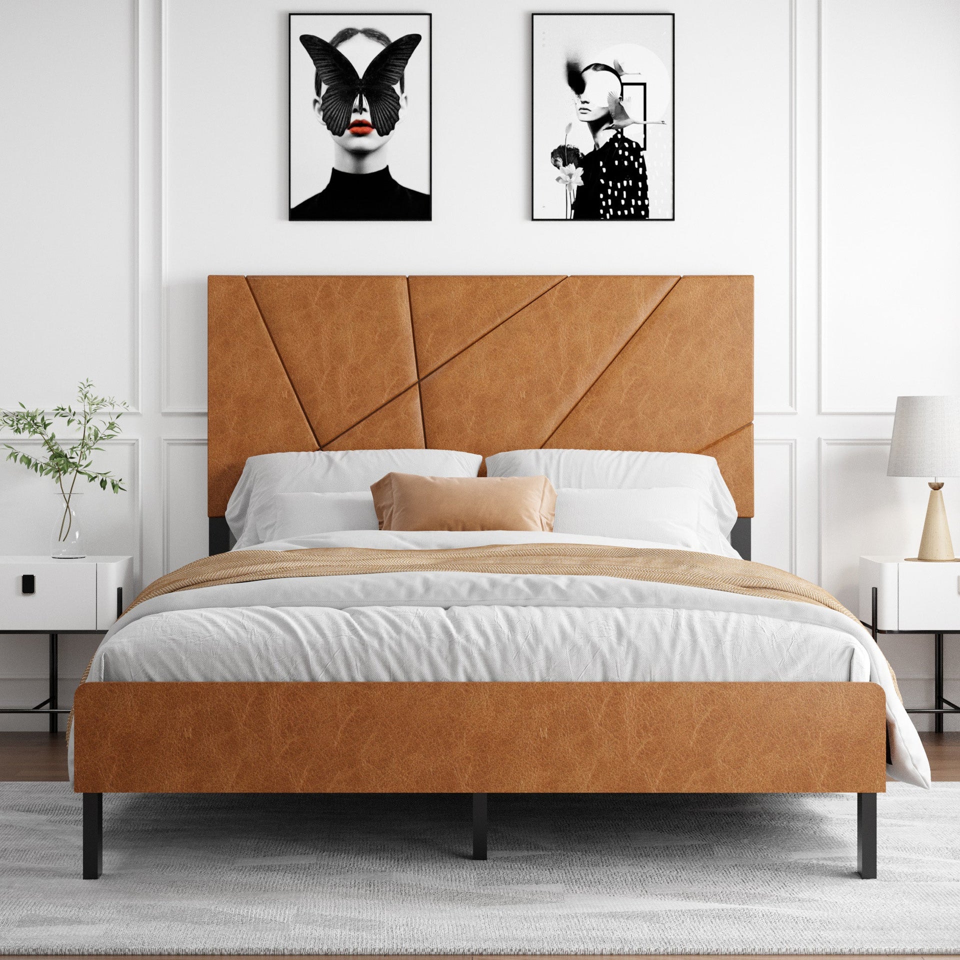 Full Size Metal Bed Frame with Under-Bed Storage