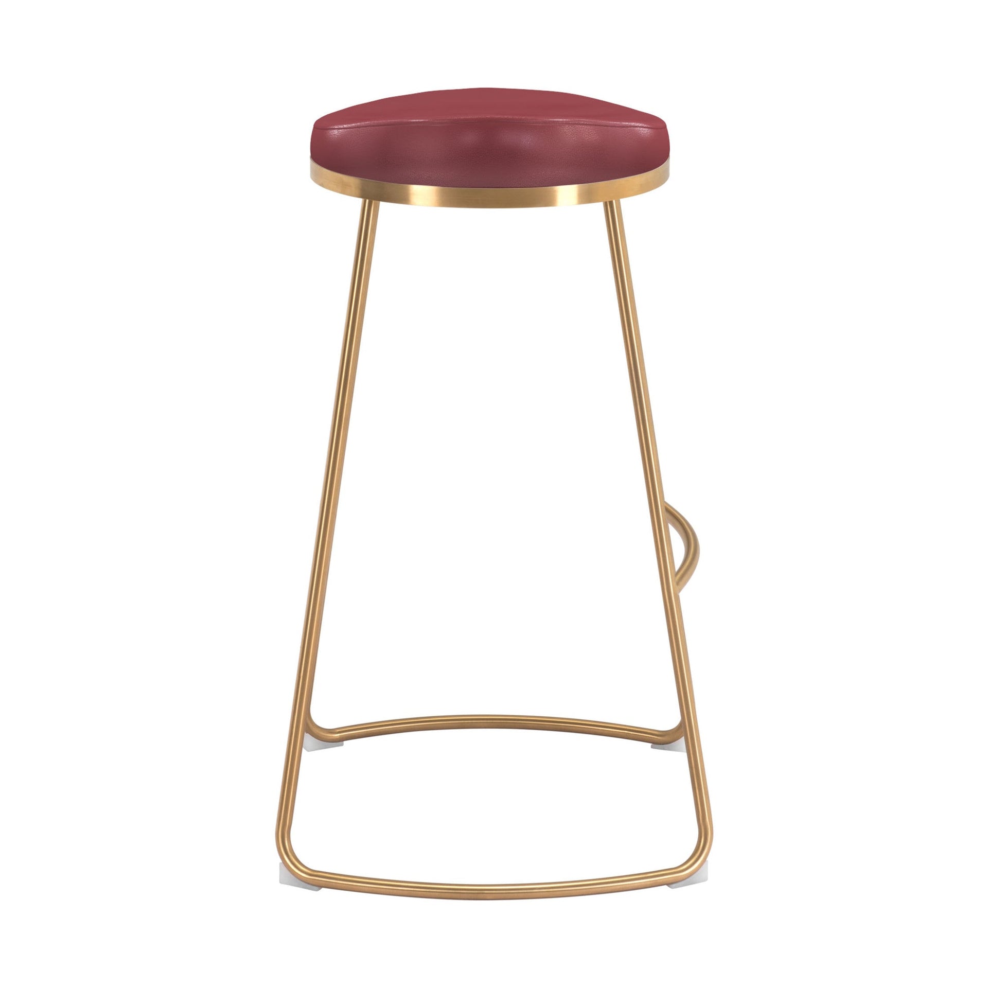 Bree Barstool (Set of 2) Burgundy & Gold