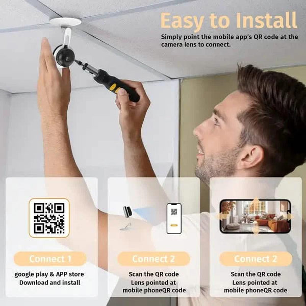 3MP Wireless Smart AI Home Security Camera – Two-Way Audio, Motion Detection, Night Vision