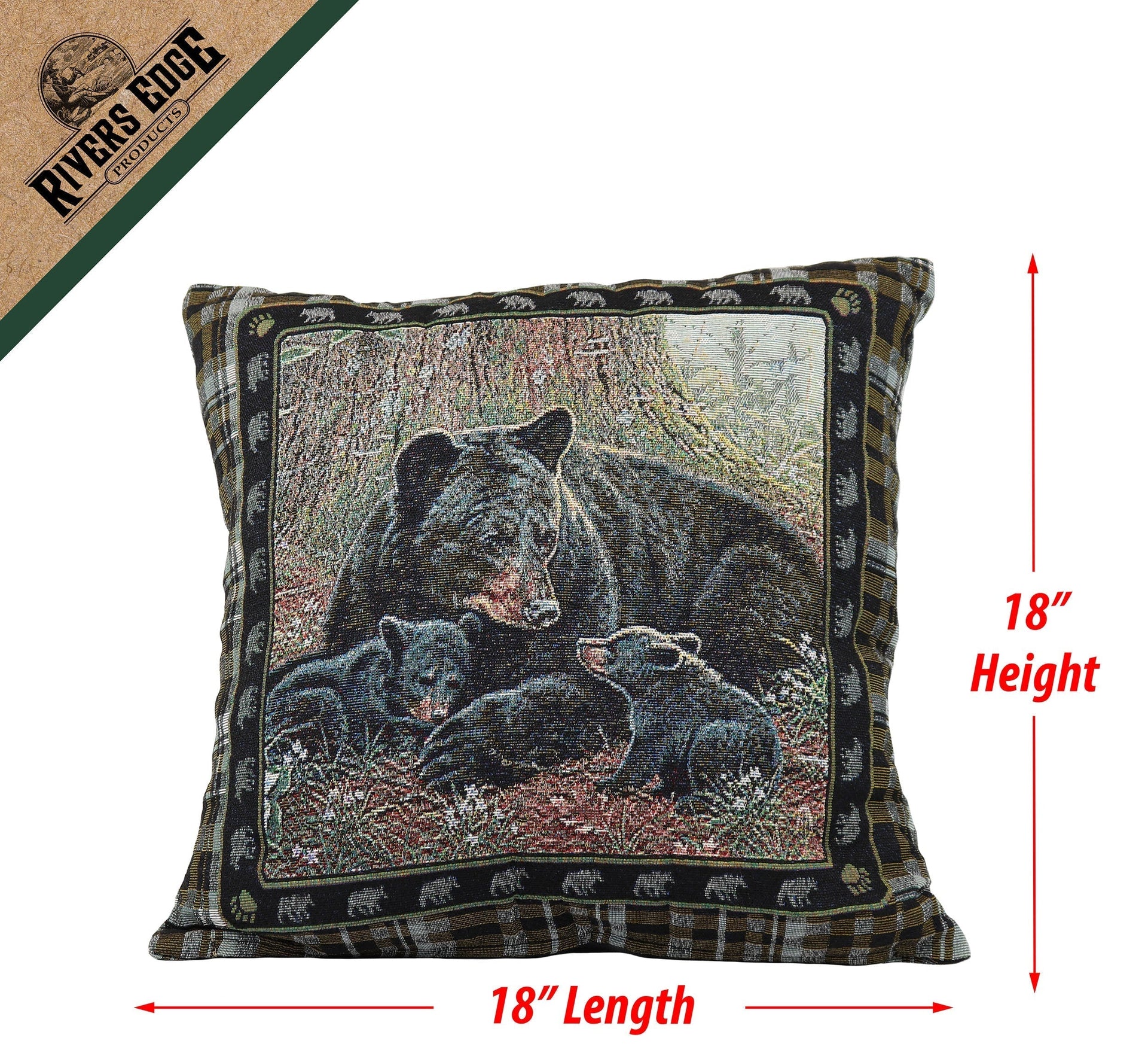 Tapestry Pillow 18in 2pk-Bear Rivers Edge Products