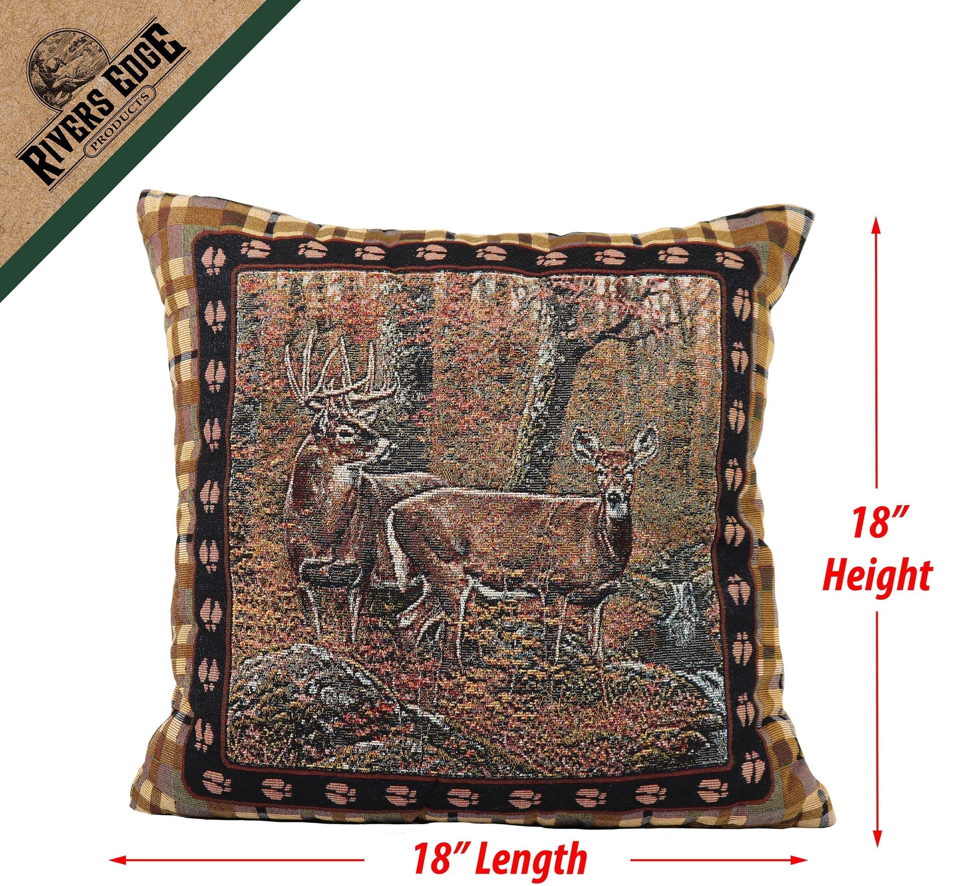 Tapestry Pillow 18in 2pk-Deer Rivers Edge Products