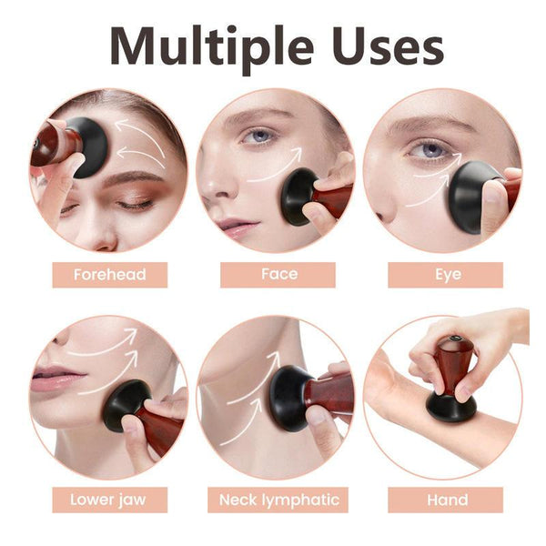 Hot Compress Bian Stone Facial Gua Sha V Face Massager Guasha Stone Wrinkle Remover Face Stone Massager