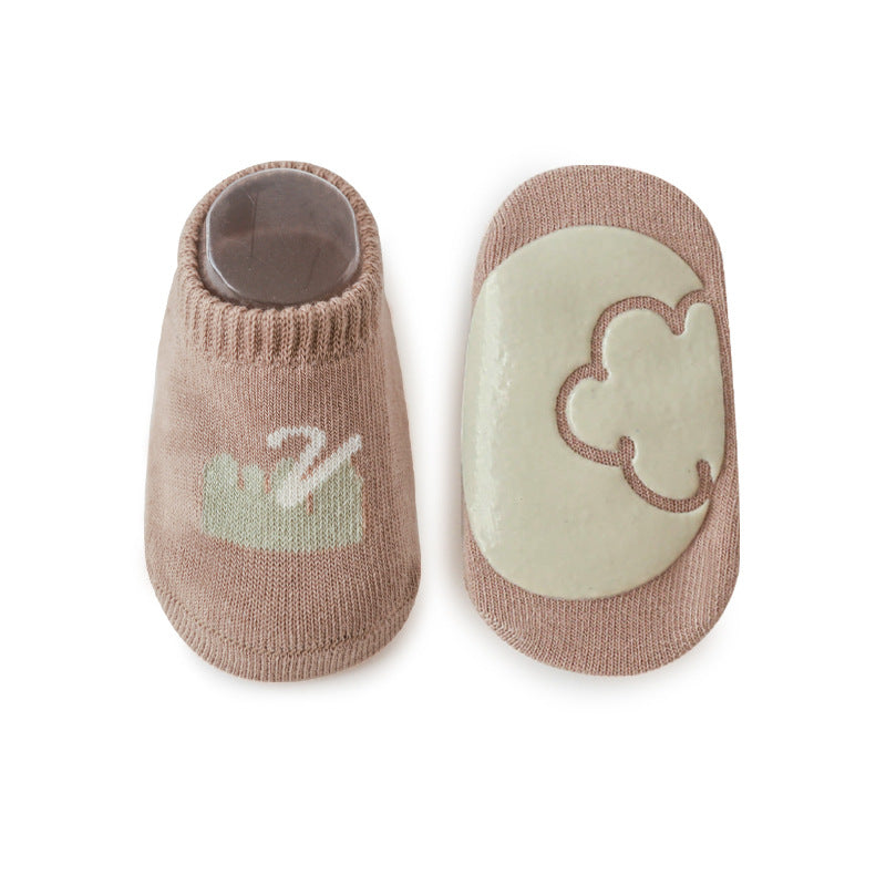 Spring And Summer New Baby Floor Socks Combed Cotton Non-Slip Indoor Cool Children Toddler Socks Cartoon Short Boat Socks