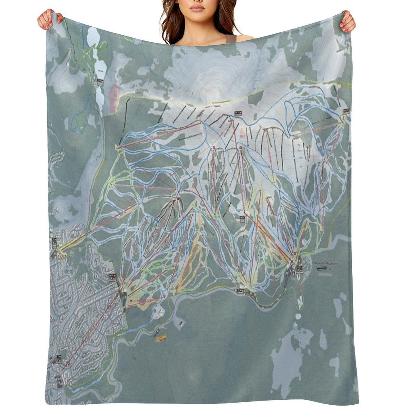 Mammoth Mountain Resort Trail Map Throw Blanket