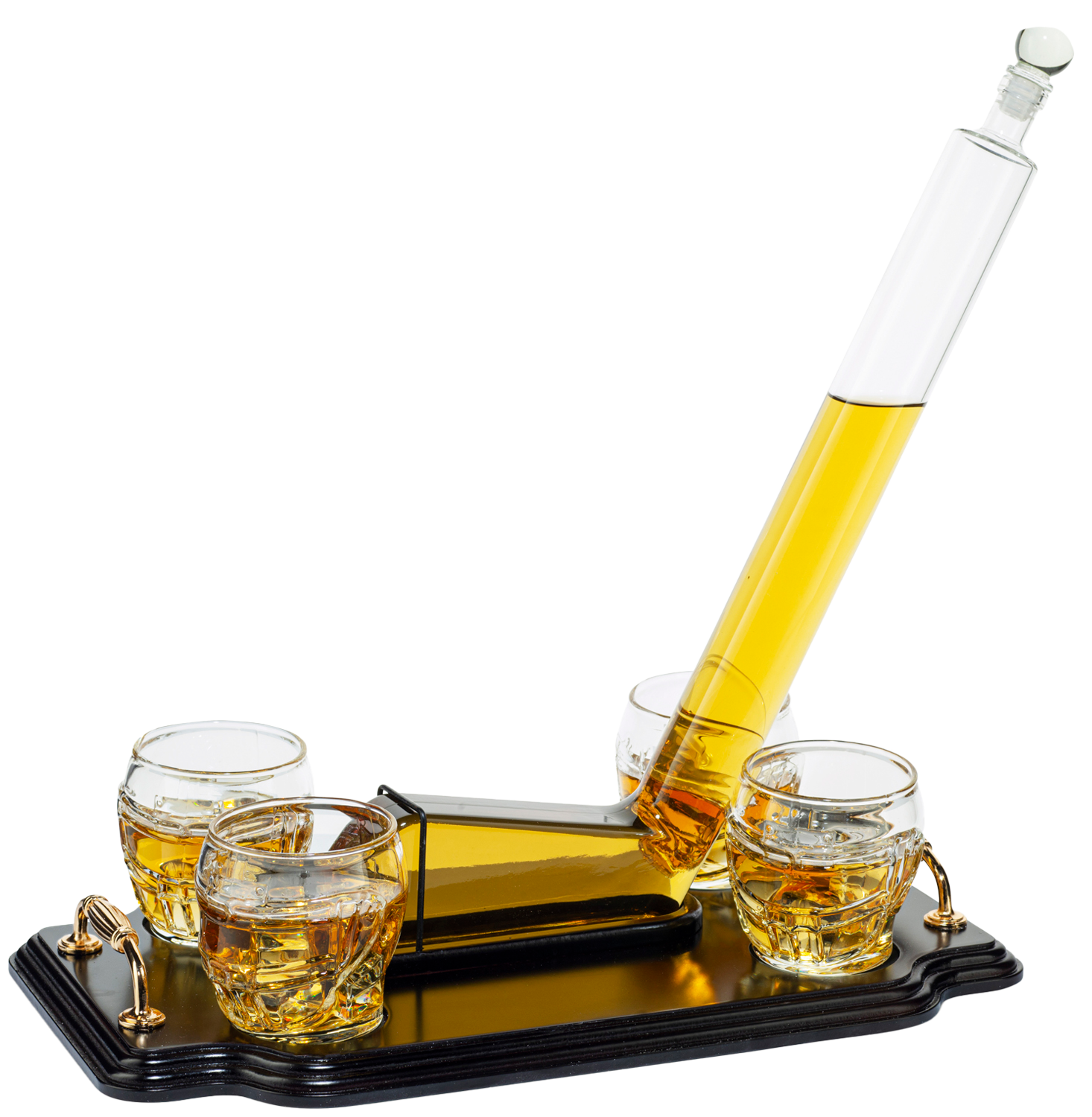 Ice Hockey Wine & Whiskey Decanter Set With 4 Helmet Whiskey Glasses by The Wine Savant 750ml Decanter 8 Ounce glasses Hockey Gift