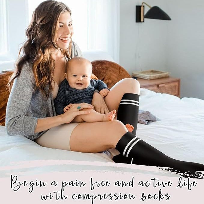 Pregnant women's elastic compression socks mid length calf socks pressure socks women's jump rope elastic cycling socks