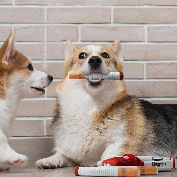 Ciga-rette-like Dog Toy, a Pet Self-entertainment Plush Toy that is Chew-resistant and Helps with Teething