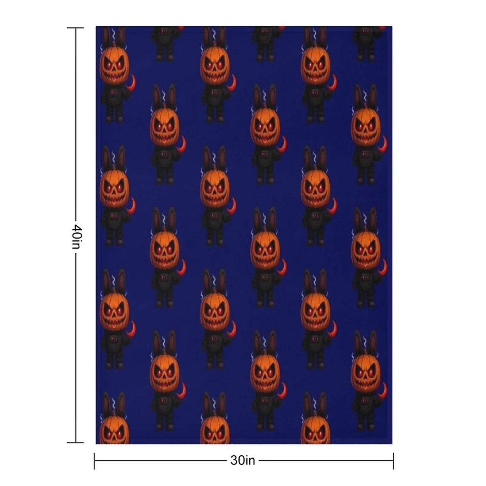Halloween Pumpkin Monster Creepy Cute Art Throw Blanket