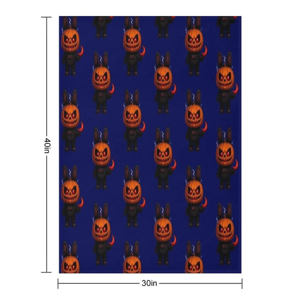 Halloween Pumpkin Monster Creepy Cute Art Throw Blanket