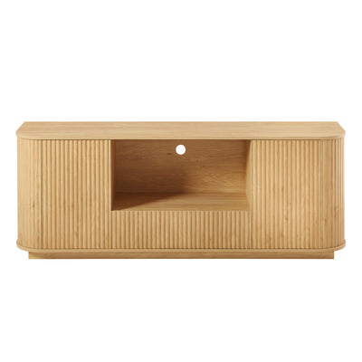 Ripple Modern TV Console – Soft Curves, Natural Wood Look