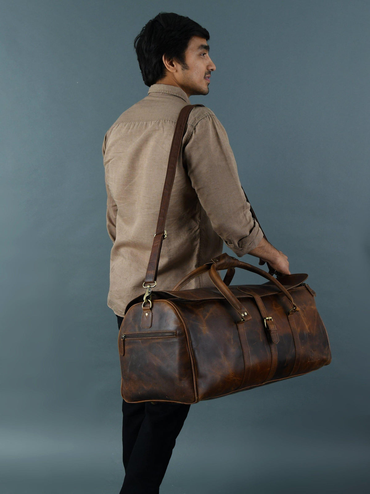 The Bolton Flap Duffel- Brown