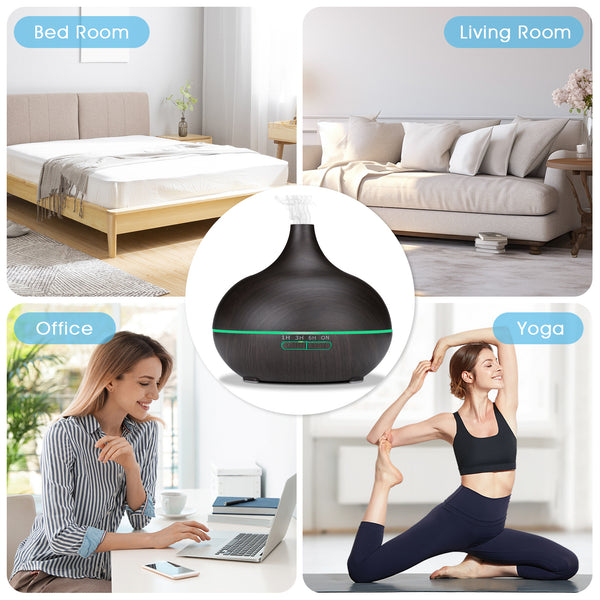 550ML Large Capacity Essential Oil Diffuser for Home | 12 Essential Oils Included, Remote Control